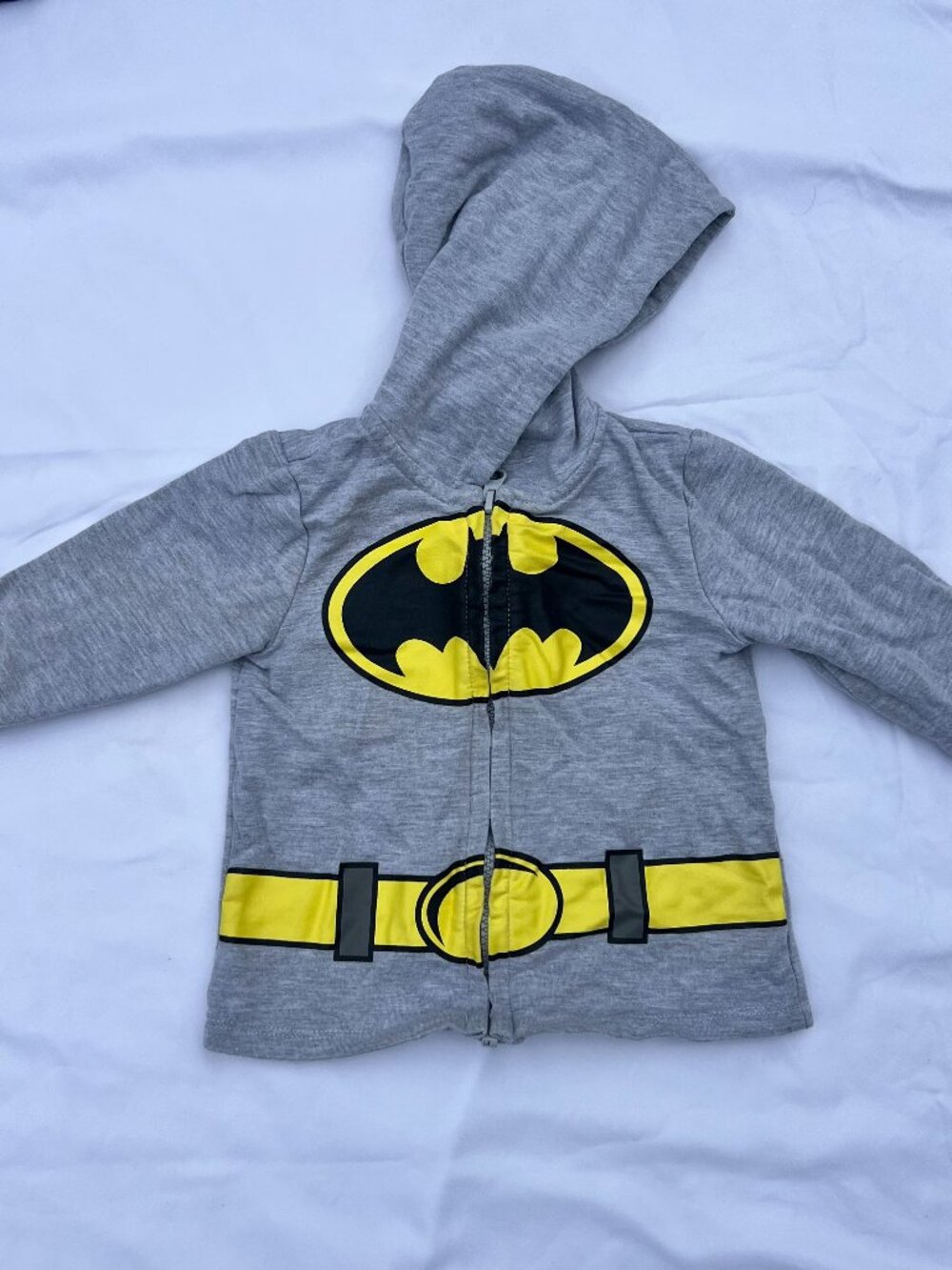 Baby Boys 6-12M DC Comics Batman Zip Up Hoodie — Cape + Belt Graphic — EUC